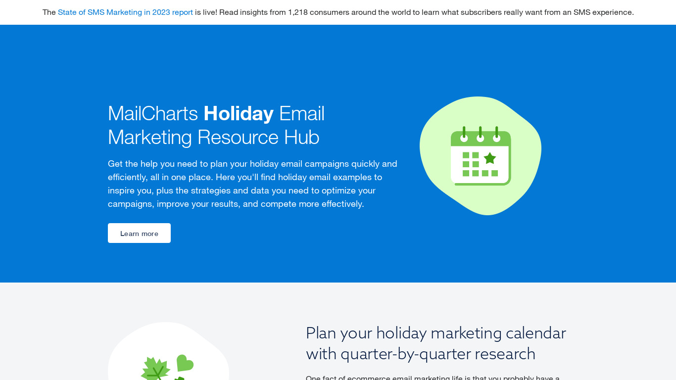 2016 Holiday Email Marketing Report Landing page