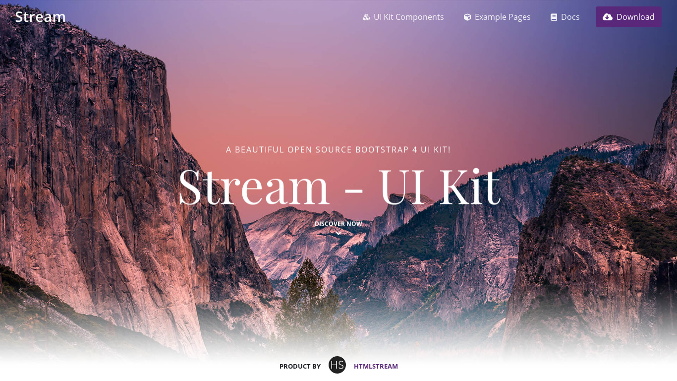 Stream UI Kit Landing page
