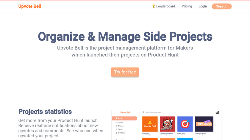 Upvote Bell Landing Page