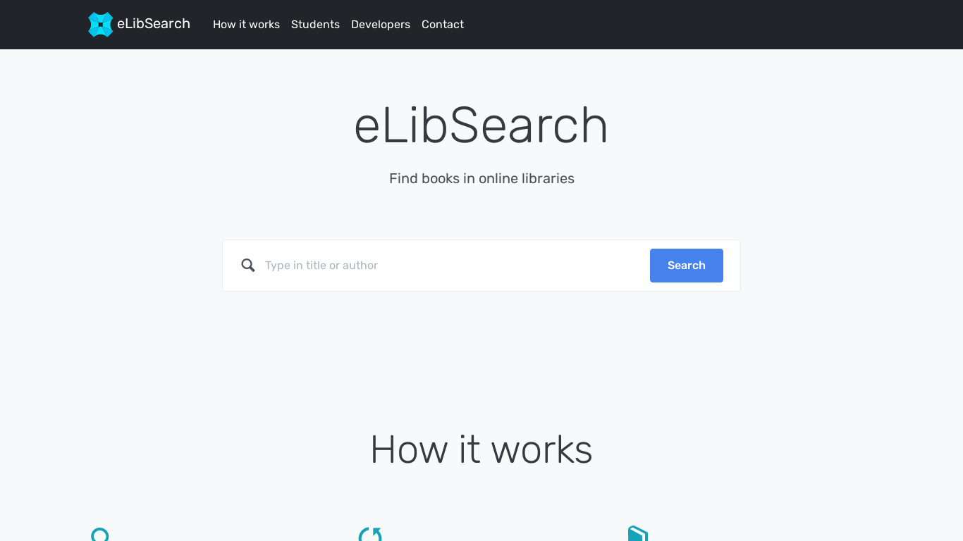 eLibSearch Landing page