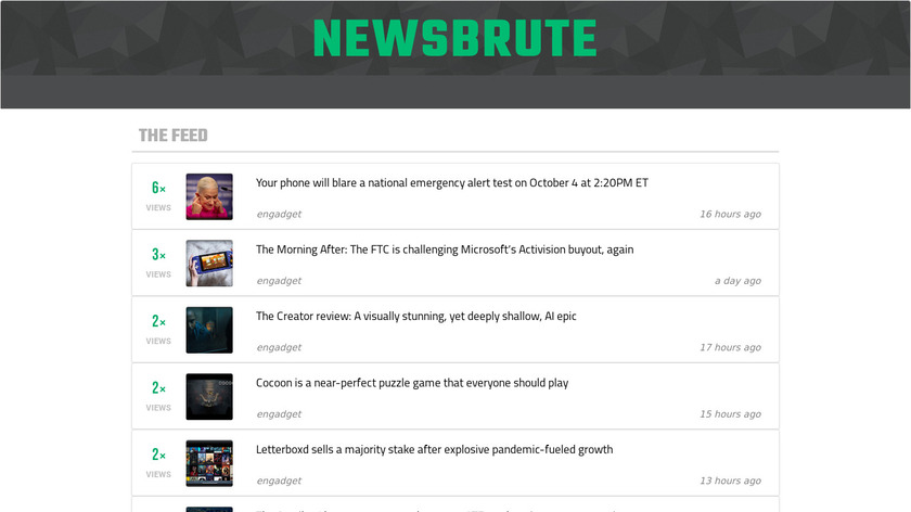 Newsbrute Landing Page