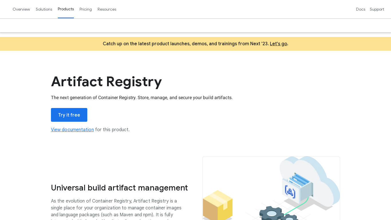 Google Container Registry Landing page