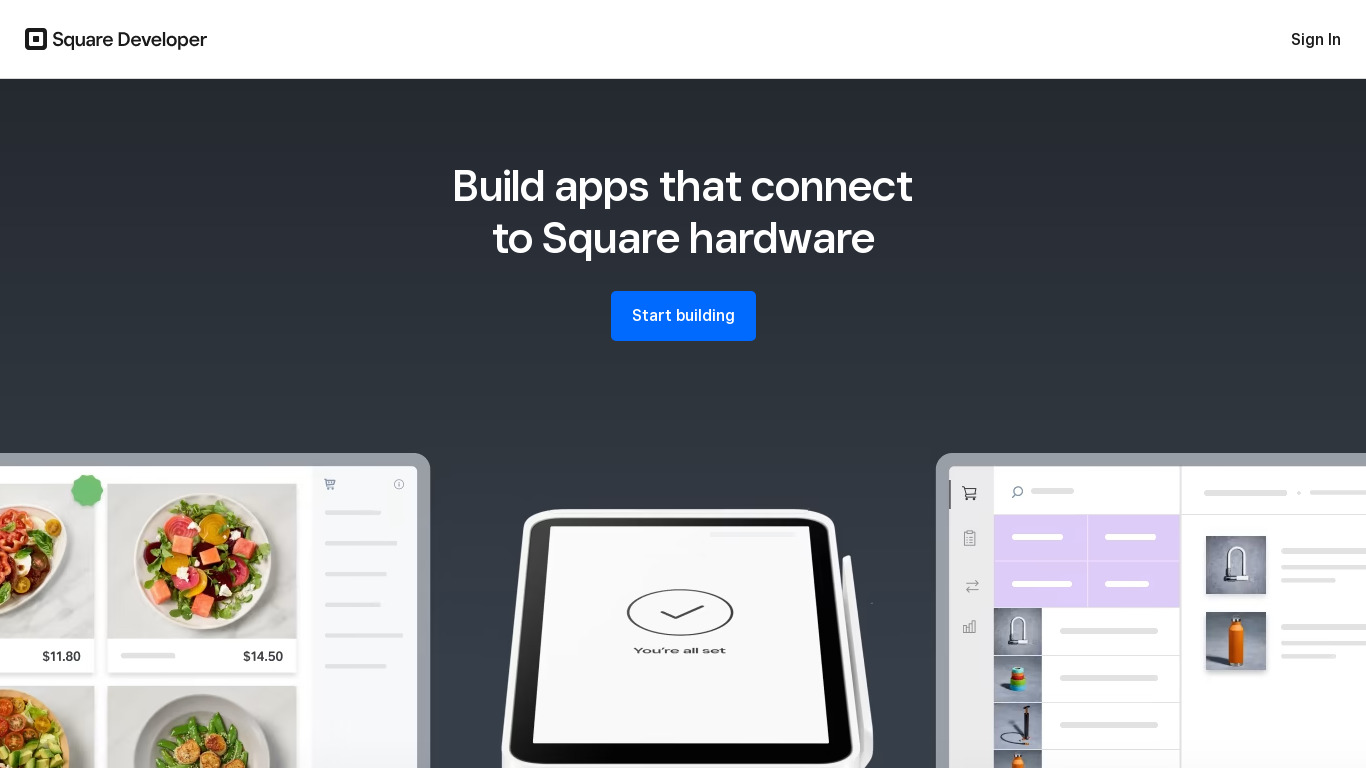 Square Reader SDK Landing page
