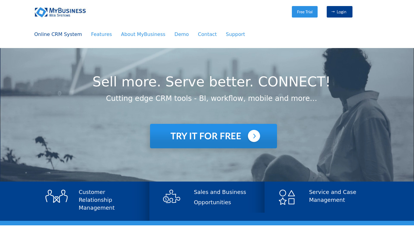MyBusiness CRM Landing page