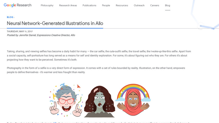 Neural Network Generated Illustrations Landing Page