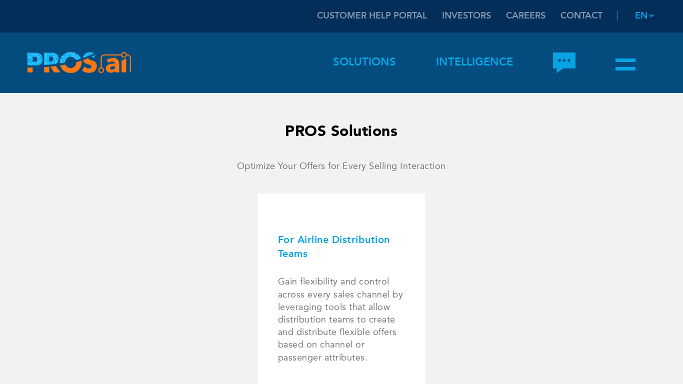 PROS Pricing Landing page