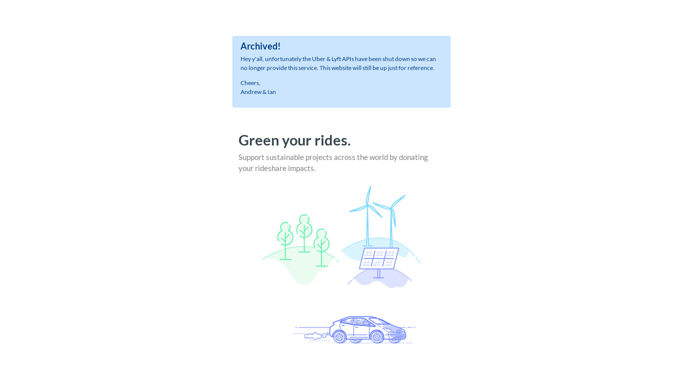 Offset My Ride Landing page