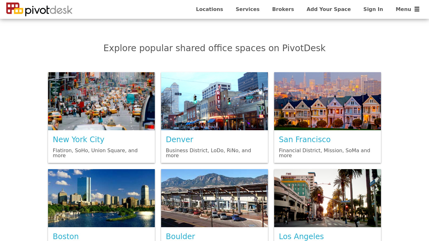 Pivotdesk Landing page