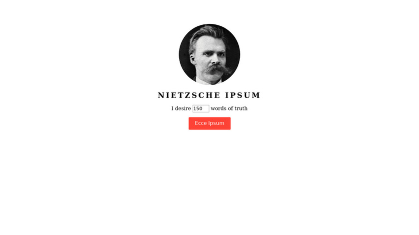 Nietzsche Ipsum Landing Page