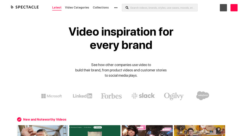 Spectacle V0 (previously Startup-Videos) Landing Page