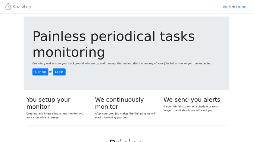 Cronotary Landing Page