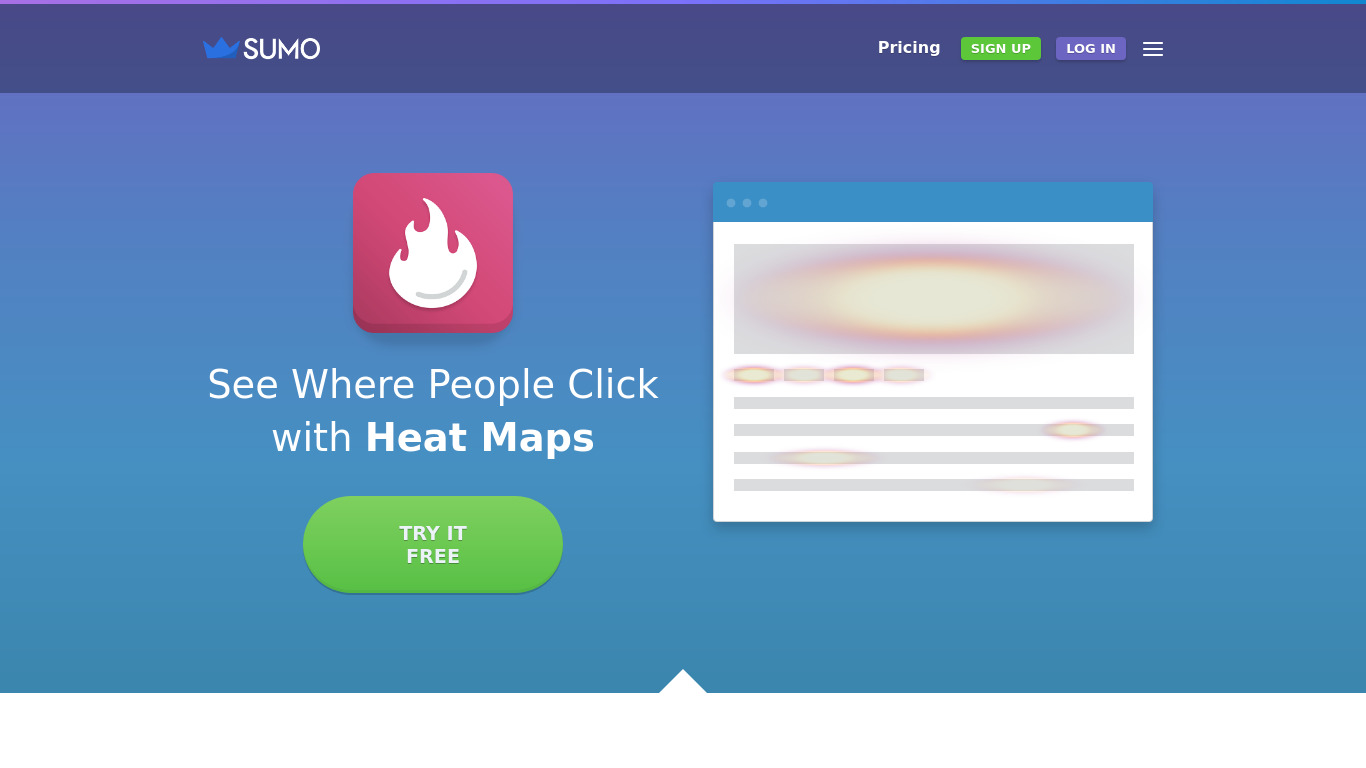 Heat Maps (SumoMe app) Landing page