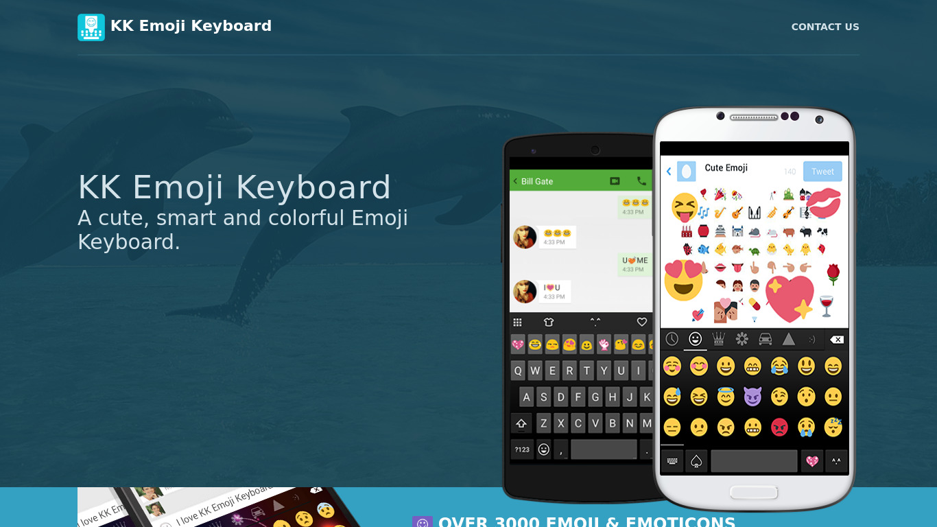 KK Emoji Keyboard Landing page