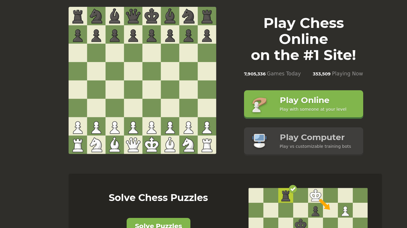 Chess.com Landing page