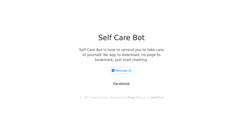 Self Care Bot Landing Page