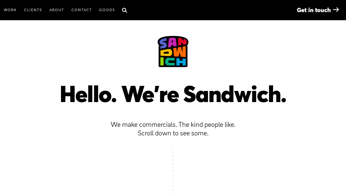 Sandwich Video Landing page