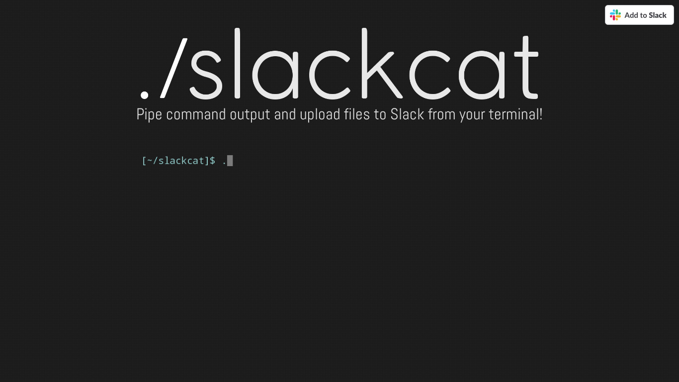 slackcat Landing page