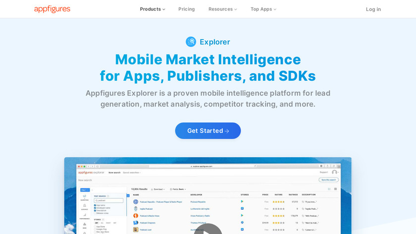 Appfigures Explorer Landing Page