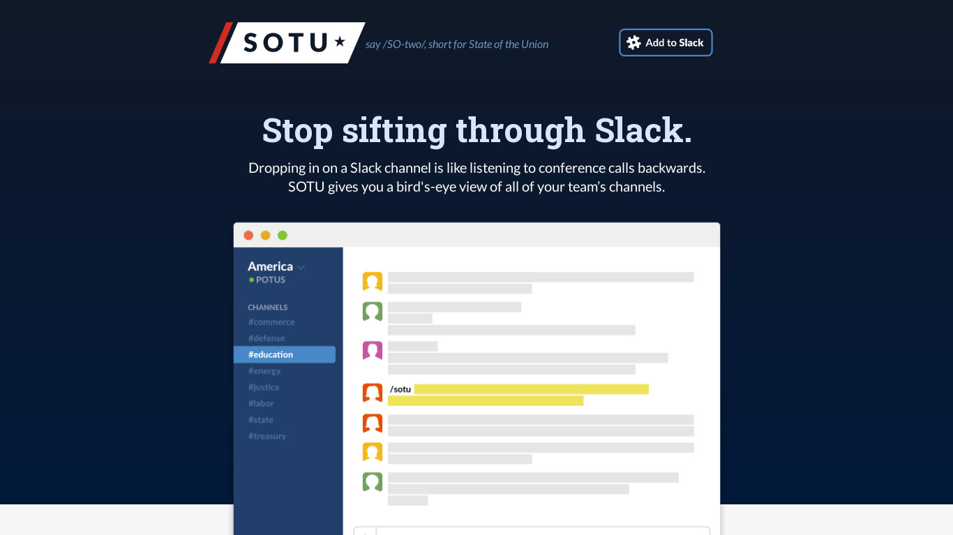 SOTU Landing page