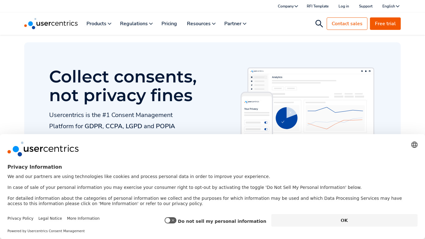 Privacy Button Landing page