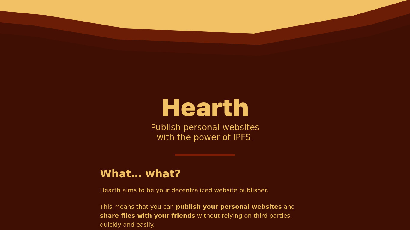 Hearth Landing page