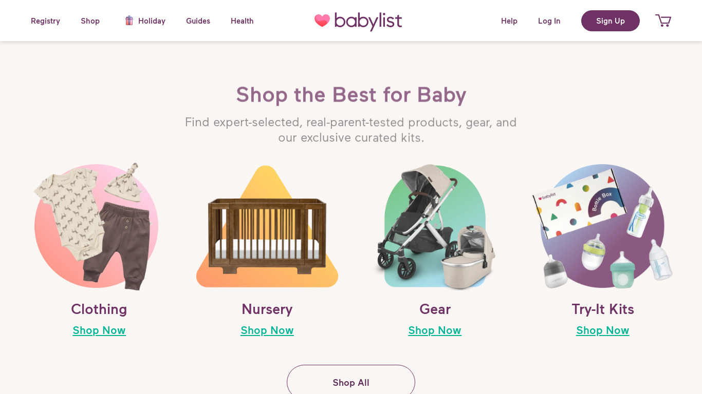 Babylist.com Landing page