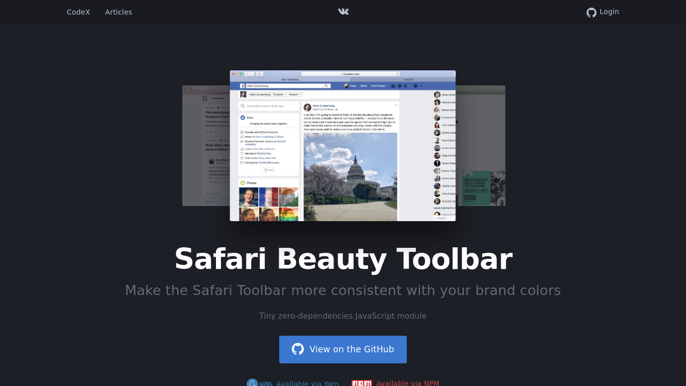 Safari Beauty Toolbar Landing page