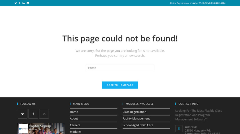 digitalsignup.net eClassTrak Landing Page
