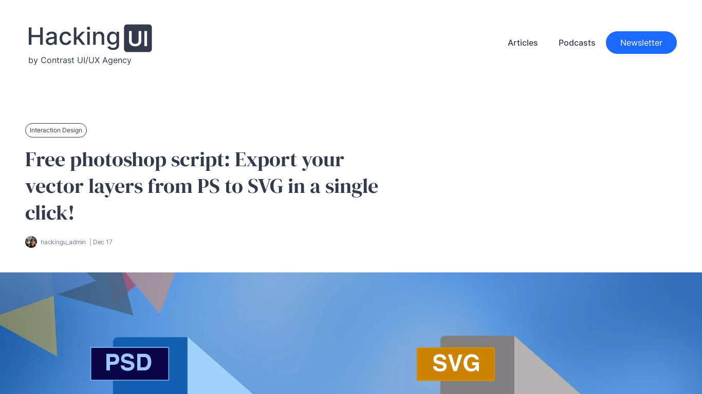 Free PS to SVG Script Landing page