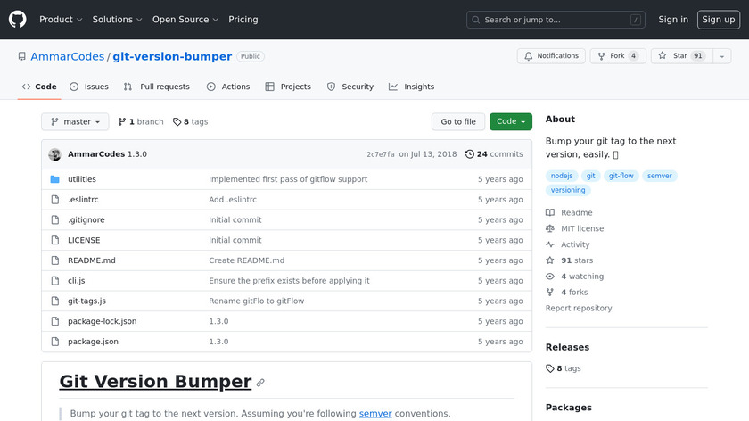Git Version Bumper Landing Page