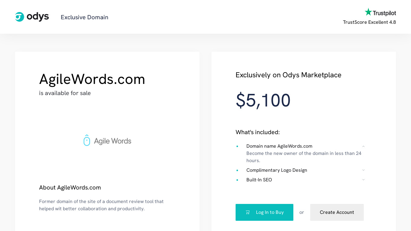 Agilewords Landing page