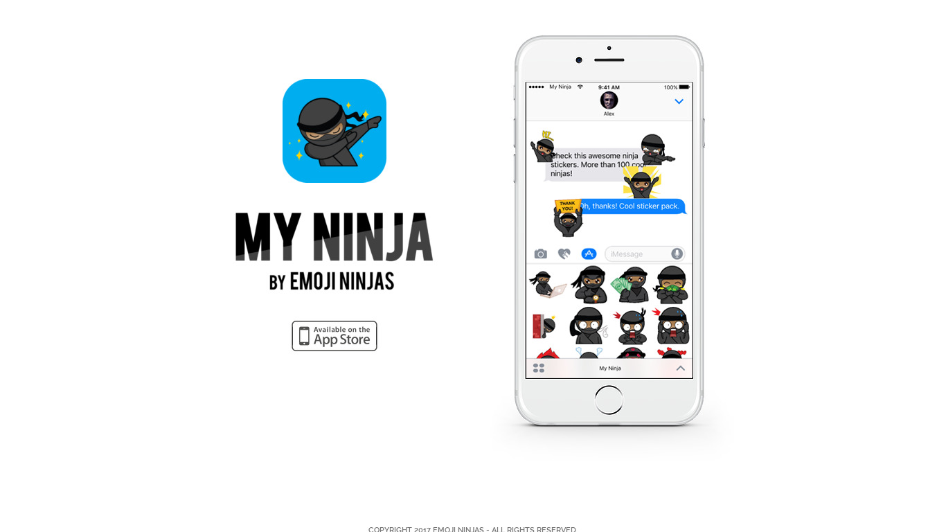 My Ninja Stickers Pack Landing page