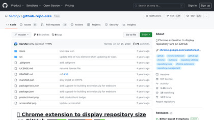 GitHub Repository Size screenshot