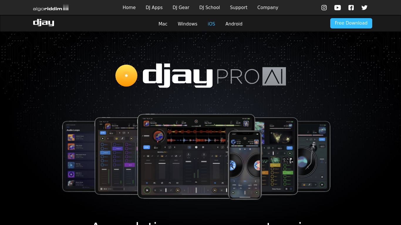 djay Pro for iPad Landing page