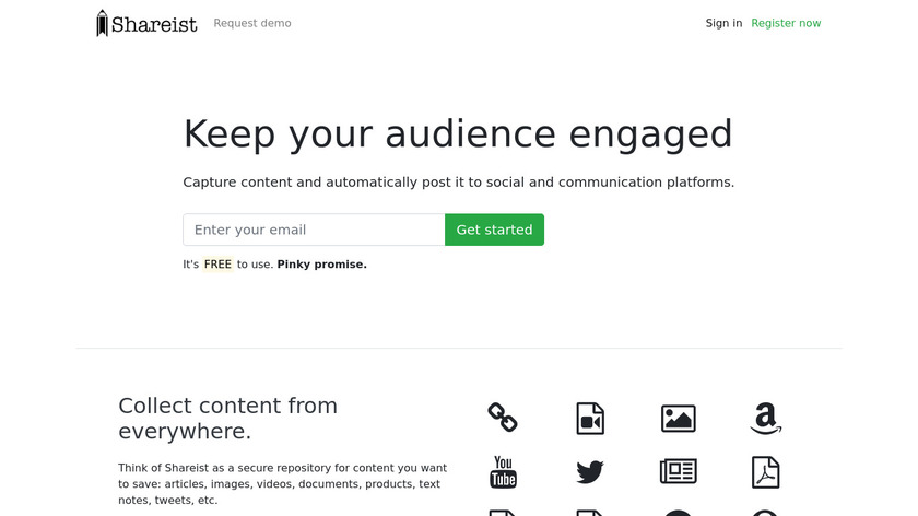Shareist Landing Page