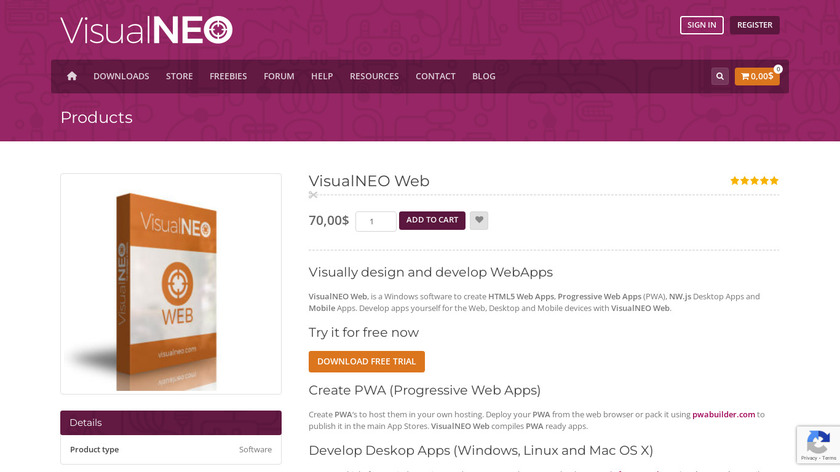 VisualNEO Web Landing Page