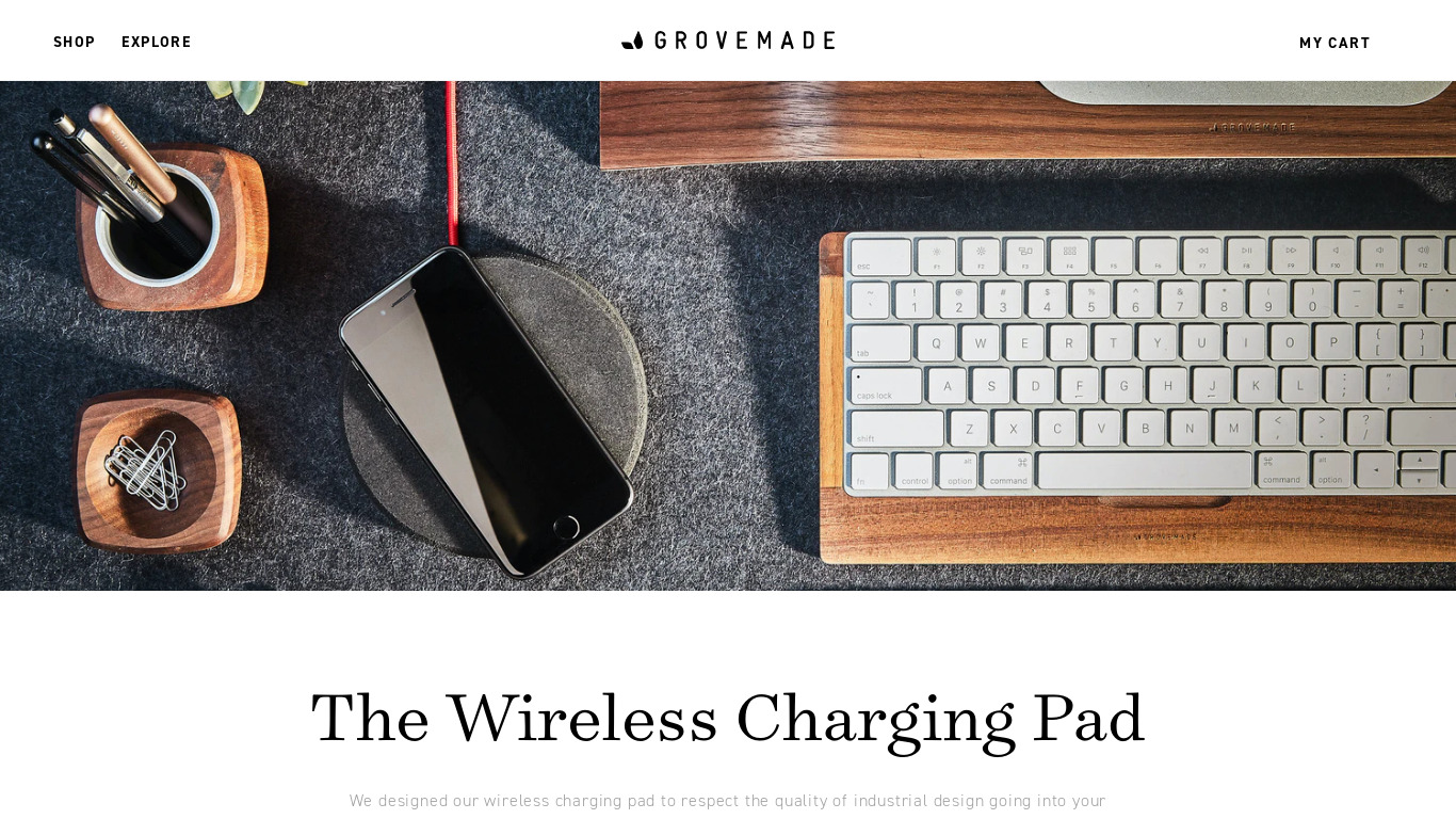 The Wireless Charging Pad Landing page