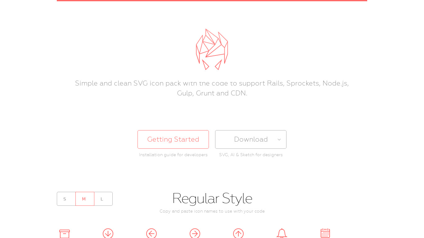 Evil Icons Landing page