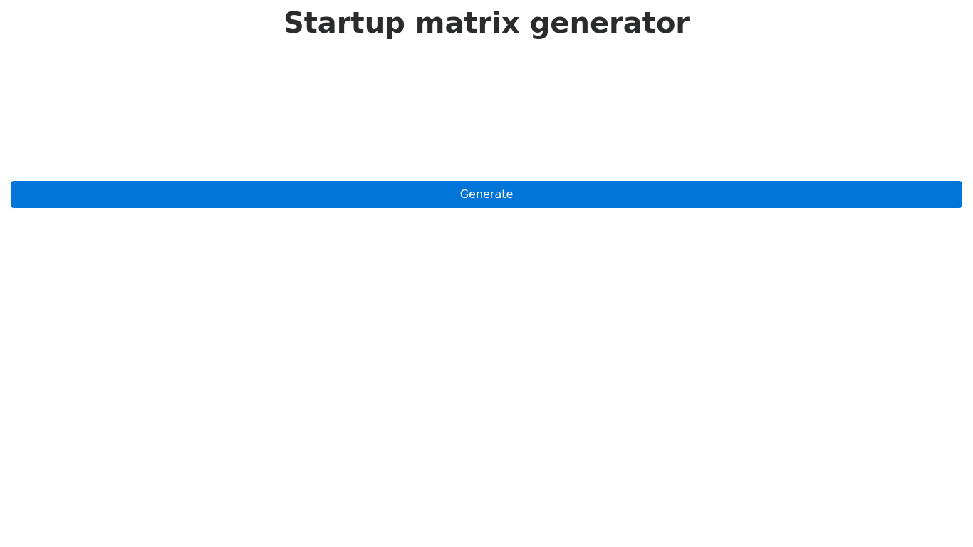 Startup Generator Landing page