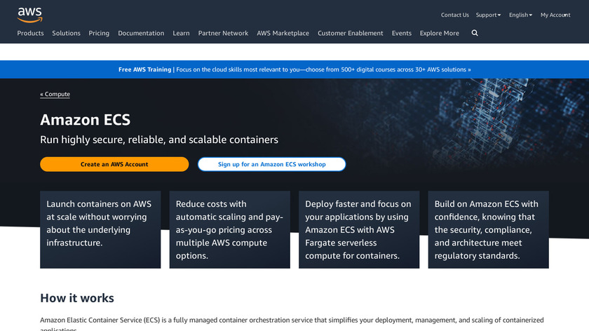 Amazon ECS Landing Page