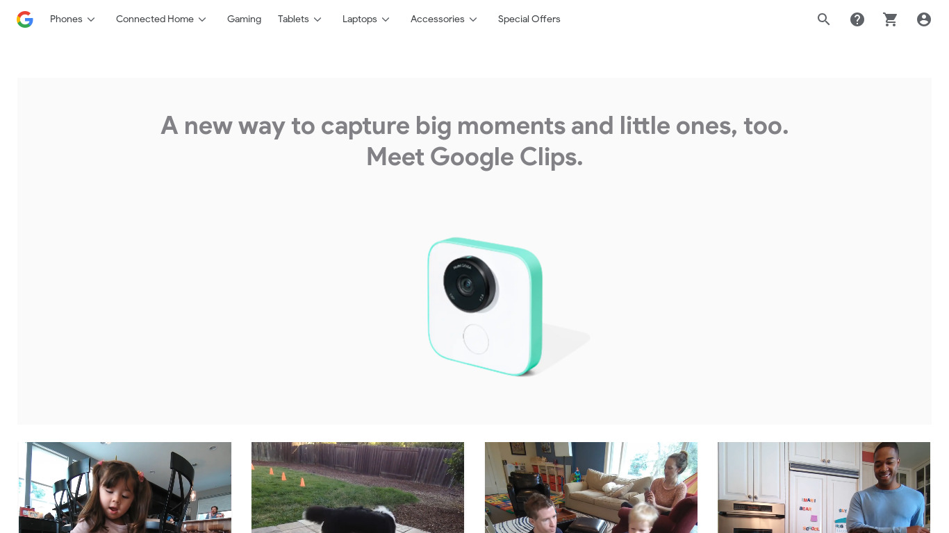 Google Clips Landing page