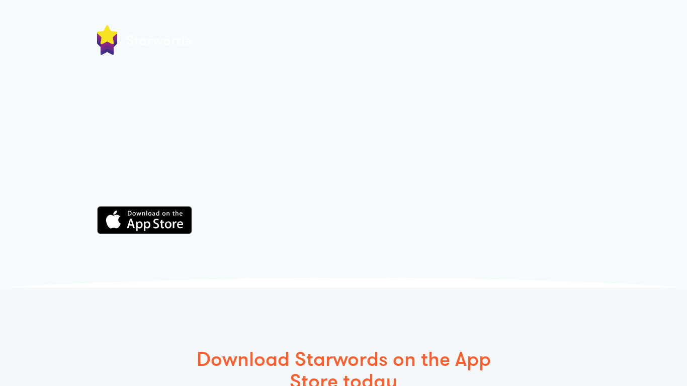 Starwords.co Landing page