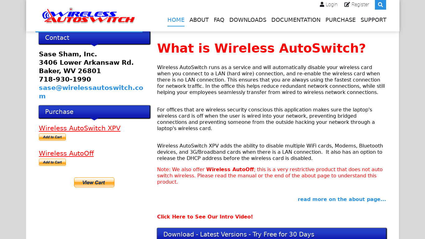 WirelessAutoSwitch Landing page