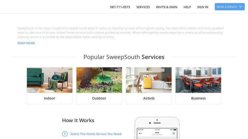 SweepSouth Landing Page