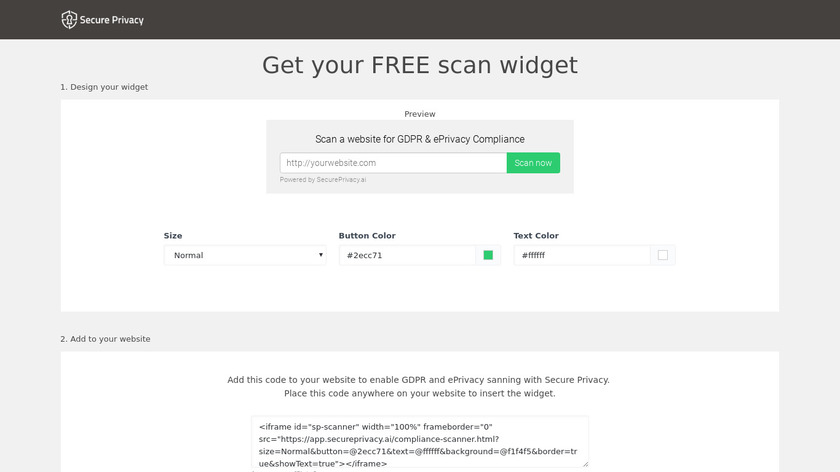 app.secureprivacy.ai GDPR Scan Widget Landing Page