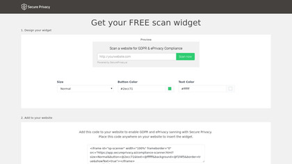 app.secureprivacy.ai GDPR Scan Widget image