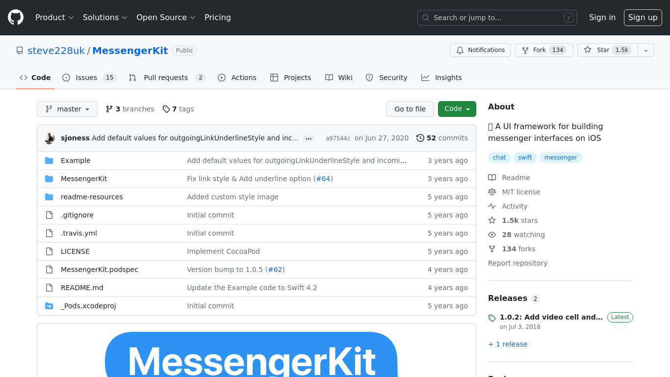 MessengerKit for iOS Landing page