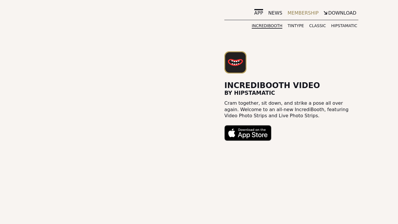 IncrediBooth Video Landing page