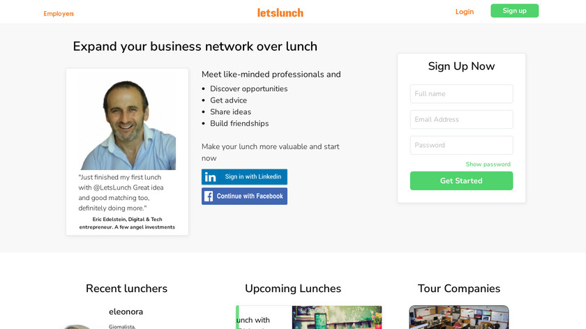 LetsLunch Landing Page