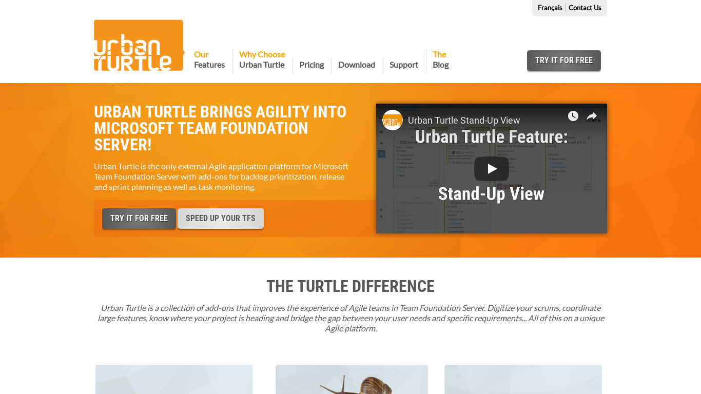 Urban Turtle Landing page
